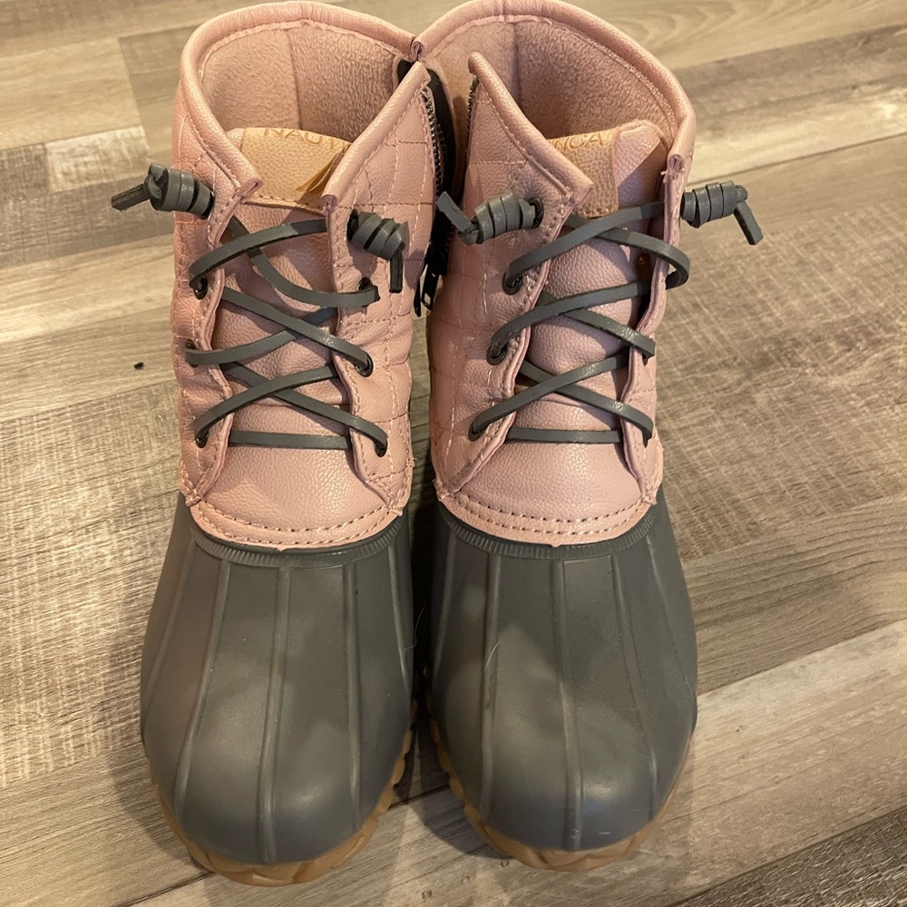 Pink and Grey Nautica Size 9 Duck Boots